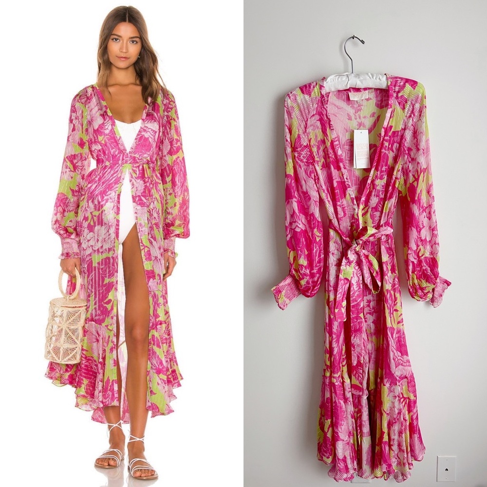 Rococo Sand Kimono Coverup Pink Sz S